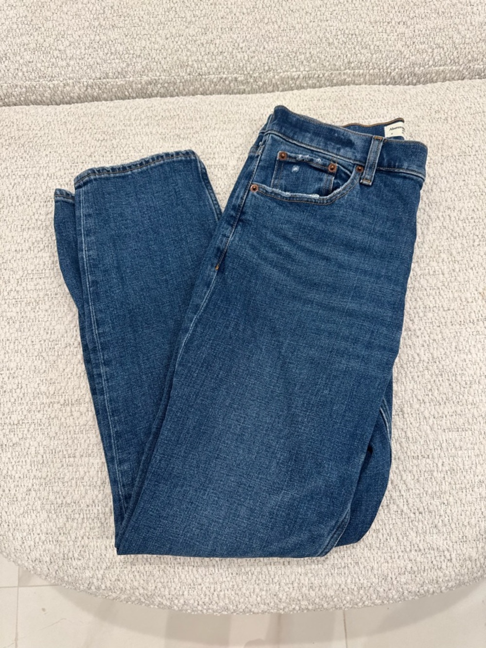 Abercrombie & Fitch High Rise Distressed Mom Jeans